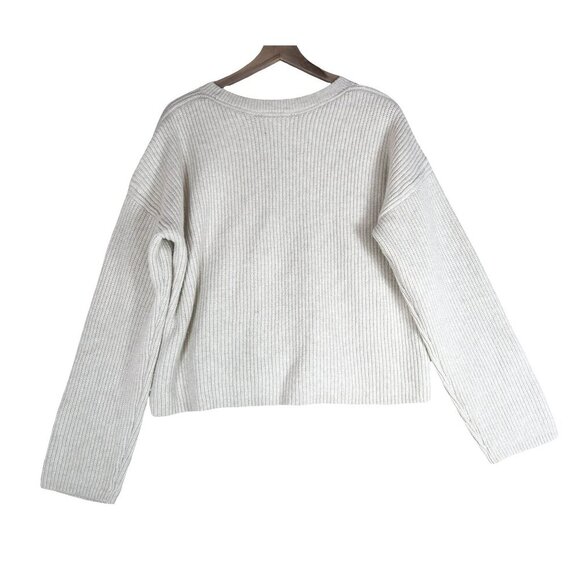 NWT ON 34th Ivory Ribbed Knit Sweater Size XL Minimalist Preppy Normcore Cozy - Picture 3 of 8
